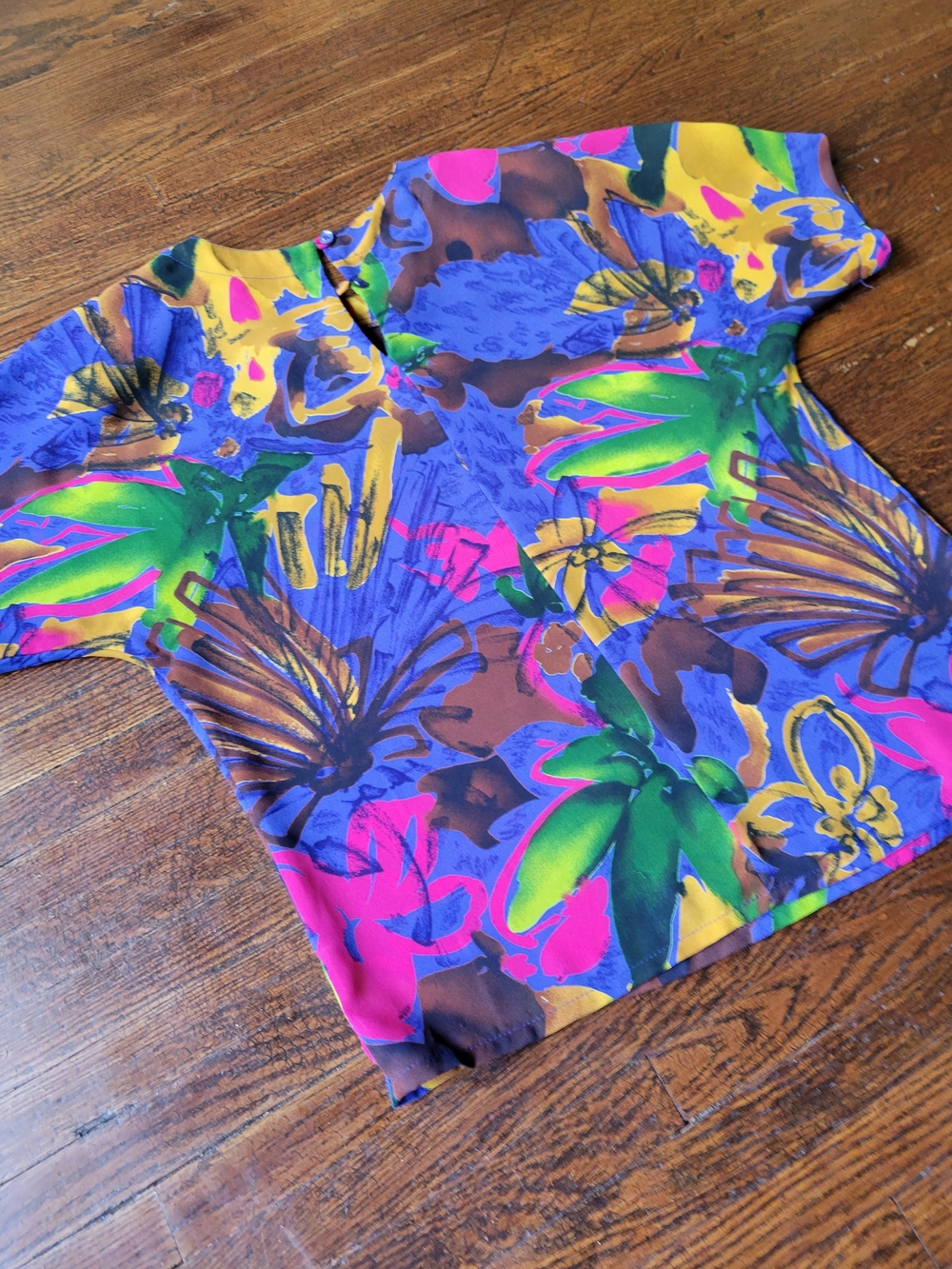 Nicola Petites Tropical Bright Blouse Size Small Casual, Travel Resort - Picture 13 of 15